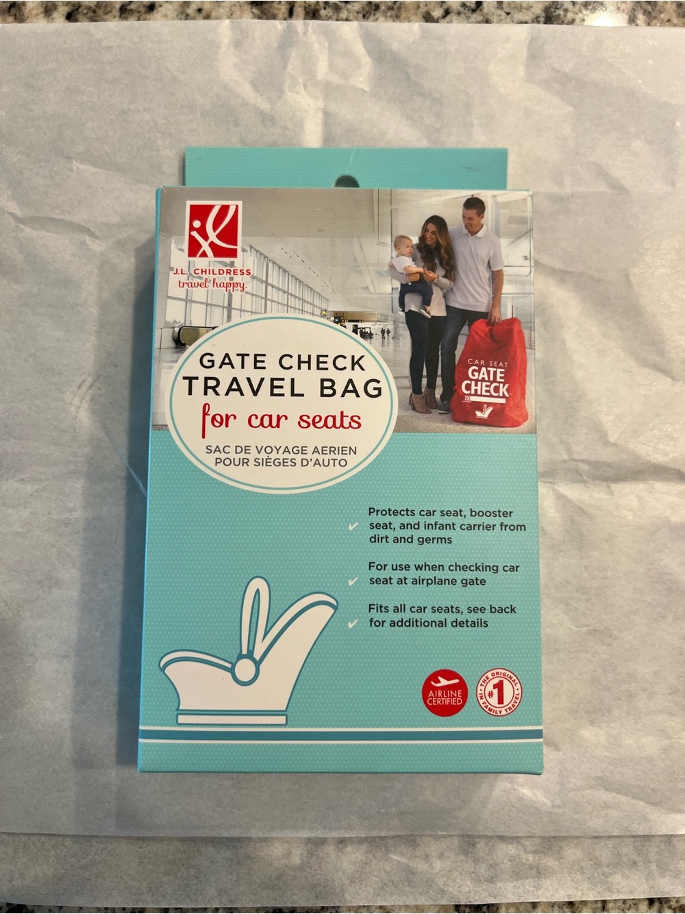 Gate Check Travel Bag for Car Seats - Aqua